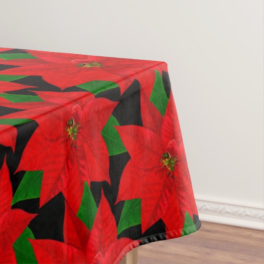Big Poinsettia Blume Pattern auf schwarz Tischdecke (Beispiel)