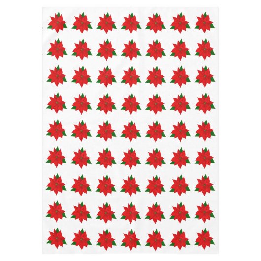 Big Poinsettia Blume Pattern auf weißem Tablettenf Tischdecke (Vorderseite)