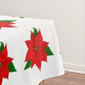 Big Poinsettia Blume Pattern auf weißem Tablettenf Tischdecke (Beispiel)