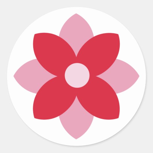 Big Poinsettia Red and Pink Holiday Sticker (Vorderseite)