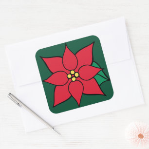 Big Poinsettia Stickers
