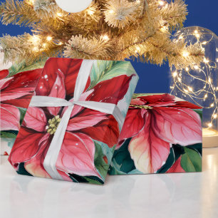 Big Poinsettia Weihnachtspapier Geschenkpapier
