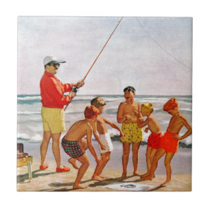 Big Pole Little Fish von Richard Sargent Fliese