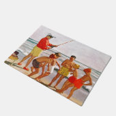 Big Pole Little Fish von Richard Sargent Fußmatte (Schrägansicht)