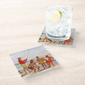 Big Pole Little Fish von Richard Sargent Glasuntersetzer (Schrägansicht)