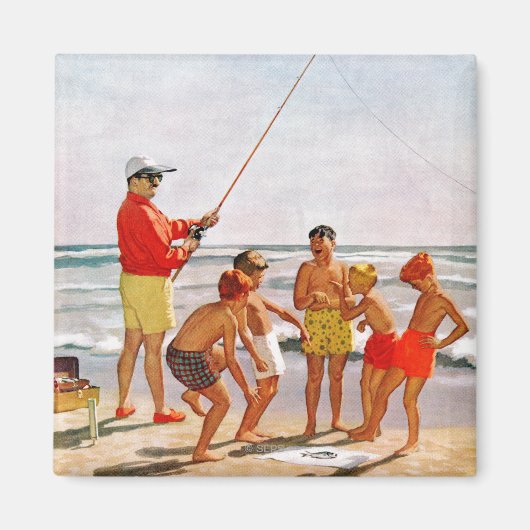 Big Pole Little Fish von Richard Sargent Magnet (Vorne)