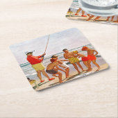 Big Pole Little Fish von Richard Sargent Rechteckiger Pappuntersetzer (angewinkelt)