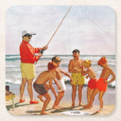 Big Pole Little Fish von Richard Sargent Rechteckiger Pappuntersetzer (Vorderseite)