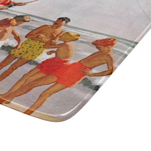 Big Pole Little Fish von Richard Sargent Schneidebrett (Ecke)