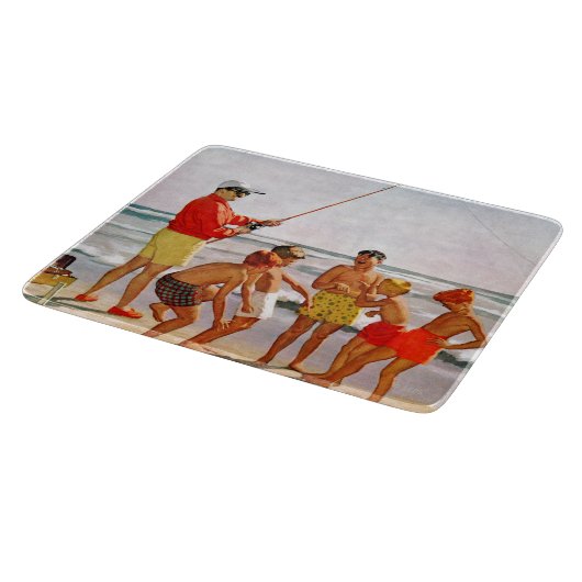 Big Pole Little Fish von Richard Sargent Schneidebrett (Ecke)