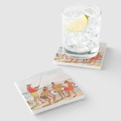 Big Pole Little Fish von Richard Sargent Steinuntersetzer (Seitenansicht)