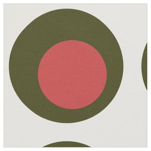 Big Polka Dot Pattern / Grüner Olive mit Pimento Stoff (Nahaufnahme)