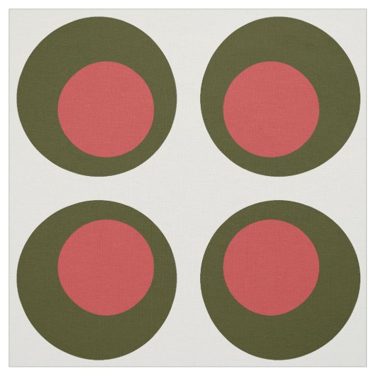 Big Polka Dot Pattern / Grüner Olive mit Pimento Stoff (Muster)