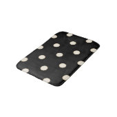 Big Polka Dots Antikes Weiß und Schwarz Badematte (Schrägansicht)