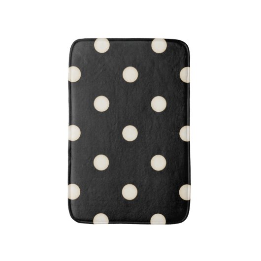 Big Polka Dots Antikes Weiß und Schwarz Badematte (Vorderseite Vertikal)