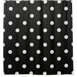 Big Polka Dots Antikes Weiß und Schwarz Duschvorhang