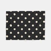 Big Polka Dots Antikes Weiß und Schwarz Fleecedecke (Vorderseite (Horizontal))