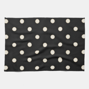 Big Polka Dots Antikes Weiß und Schwarz Geschirrtuch