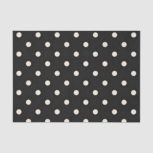 Big Polka Dots Antikes Weiß und Schwarz Seidenpapier