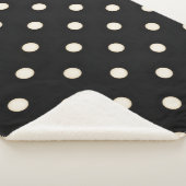 Big Polka Dots Antikes Weiß und Schwarz Sherpadecke (3/4)