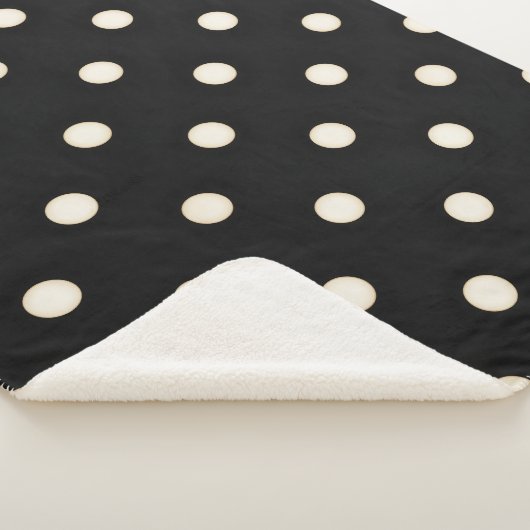 Big Polka Dots Antikes Weiß und Schwarz Sherpadecke (3/4)