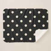 Big Polka Dots Antikes Weiß und Schwarz Sherpadecke (Vorderseite (Horizontal))