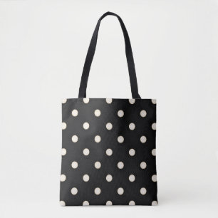 Big Polka Dots Antikes Weiß und Schwarz Tasche