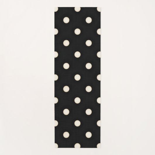 Big Polka Dots Antikes Weiß und Schwarz Yogamatte (Vorderseite)