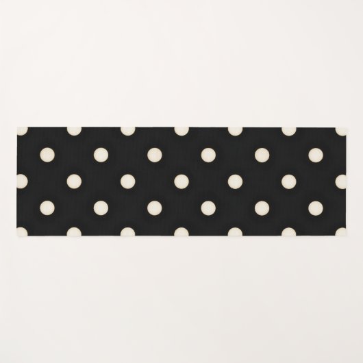 Big Polka Dots Antikes Weiß und Schwarz Yogamatte (Vorderseite (Horizontal))