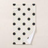 Big Polka Dots Black & Antique White Badhandtuch Set (Handtuch)