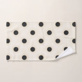 Big Polka Dots Black & Antique White Badhandtuch Set (Handtuch)