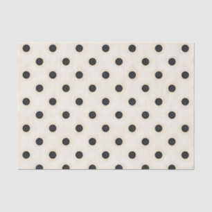 Big Polka Dots Black & Antique White Seidenpapier