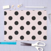 Big Polka Dots Black Chic Muster Gewebe Papier (Handwerk)
