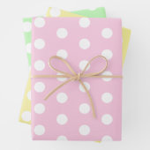 Big Polka Dots Pink, Grün und Gelb Muster Geschenkpapier Set (Beispiel)