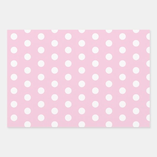 Big Polka Dots Pink, Grün und Gelb Muster Geschenkpapier Set (Vorderseite)