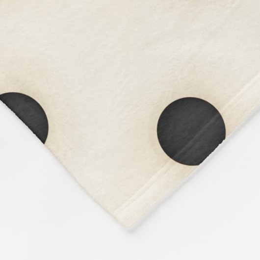 Big Polka Dots Schwarz und Antikes Weiß Fleecedecke (Ecke)