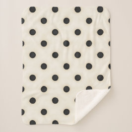 Big Polka Dots Schwarz und Antikes Weiß Sherpadecke