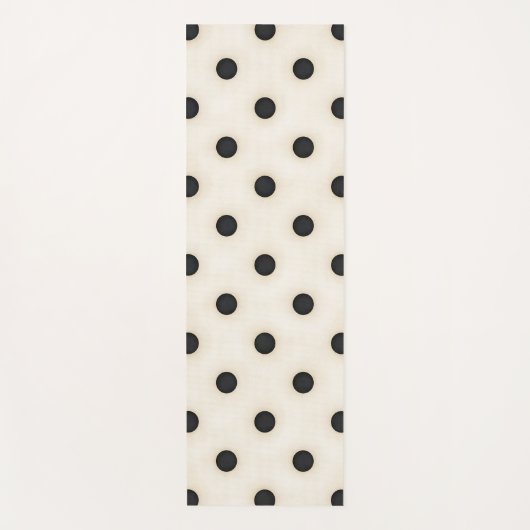 Big Polka Dots Schwarz und Antikes Weiß Yogamatte (Vorderseite)