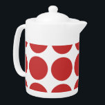 Big Polka Dots Teapot<br><div class="desc">Niedlicher und trendiger Big Polka Dots Teapot. Dieses Design zeichnet sich durch übergroße Polka-Punkte in Rot und Weiß aus. Text kann diesem Design hinzugefügt werden, um ihm eine persönliche Touch zu geben.</div>