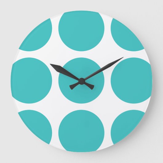 Big Polka Dots Wall Clock Große Wanduhr (Vorderseite)