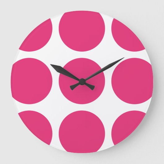 Big Polka Dots Wall Clock Große Wanduhr (Vorderseite)