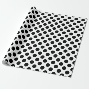 Big Polka Dots Wrapping Paper in Schwarz und Weiß Geschenkpapier