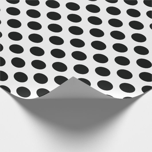 Big Polka Dots Wrapping Paper in Schwarz und Weiß Geschenkpapier (Ecke)