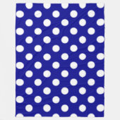 Big Polkadotted Muster Dunkelblau Fleecedecke (Vorderseite)