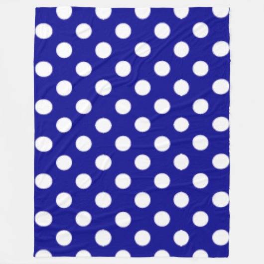 Big Polkadotted Muster Dunkelblau Fleecedecke (Vorderseite)