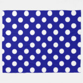 Big Polkadotted Muster Dunkelblau Fleecedecke (Vorderseite (Horizontal))