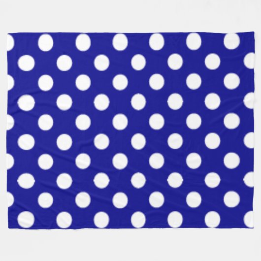 Big Polkadotted Muster Dunkelblau Fleecedecke (Vorderseite (Horizontal))