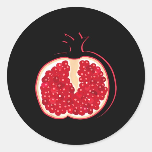 Big Pomegranate geschnitten Kostüm Niedlich leicht Runder Aufkleber (Vorderseite)