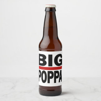 Big Poppa Hip Hop Vater Fathers Day Geschenk Bierflaschenetikett