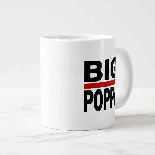 Big Poppa Hip Hop Vater Fathers Day Geschenk Jumbo-Tasse (Vorderseite Rechts)